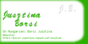 jusztina borsi business card